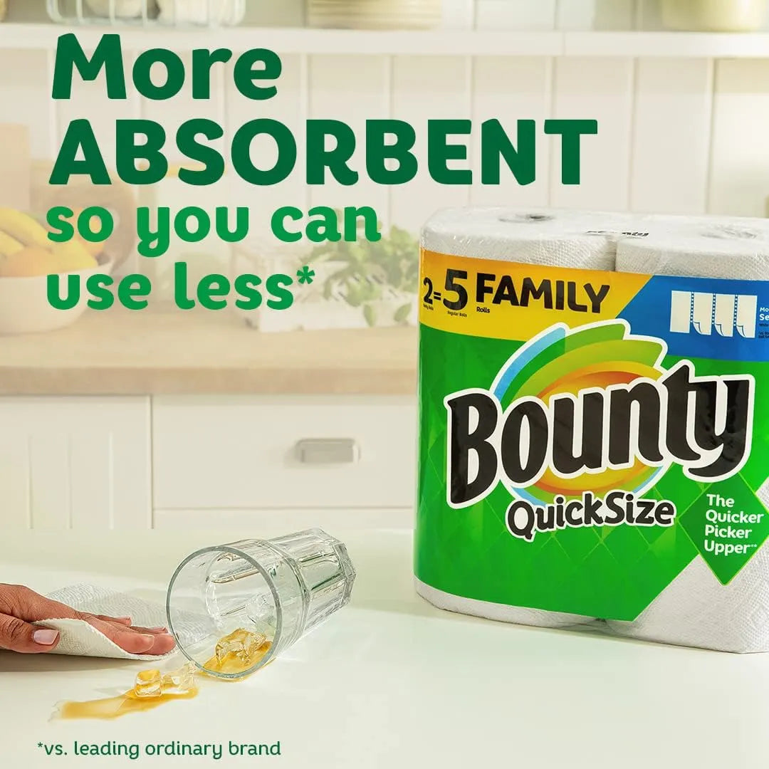 Quick Size Paper Towels, White, 8 Family Rolls = 20 Regular Rolls (Packaging May Vary)